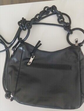 Chinese Laundry Leather Slouch Hobo Purse Gorpcore Rope Chain Matte Cord&Chain